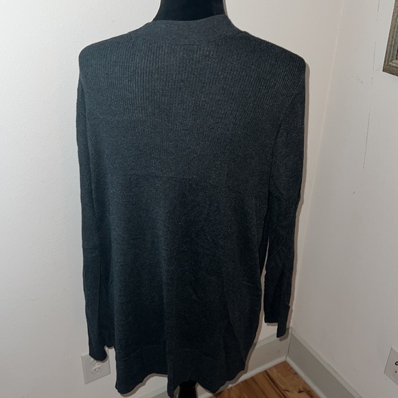 Apt.9 Sz XL ribbed cotton‎ blend open cardigan long sleeves front zip pockets - Picture 3 of 6